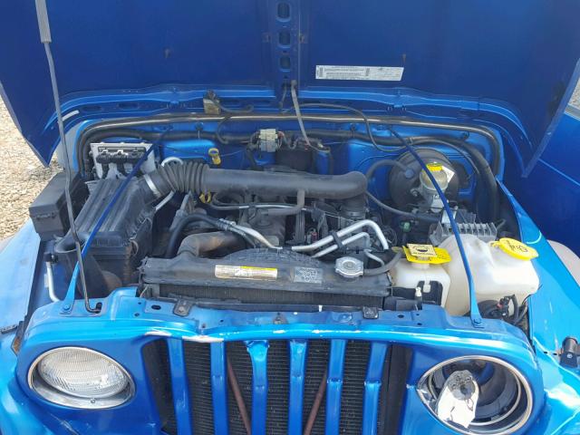 1J4FA49S73P348614 - 2003 JEEP WRANGLER / BLUE photo 7