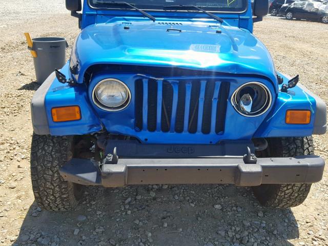 1J4FA49S73P348614 - 2003 JEEP WRANGLER / BLUE photo 9