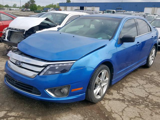 3FAHP0KC9BR207372 - 2011 FORD FUSION SPO BLUE photo 2