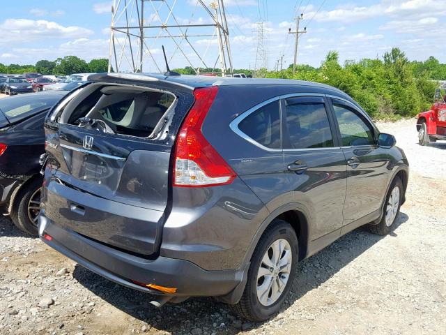 2HKRM3H79DH514257 - 2013 HONDA CR-V EXL GRAY photo 4