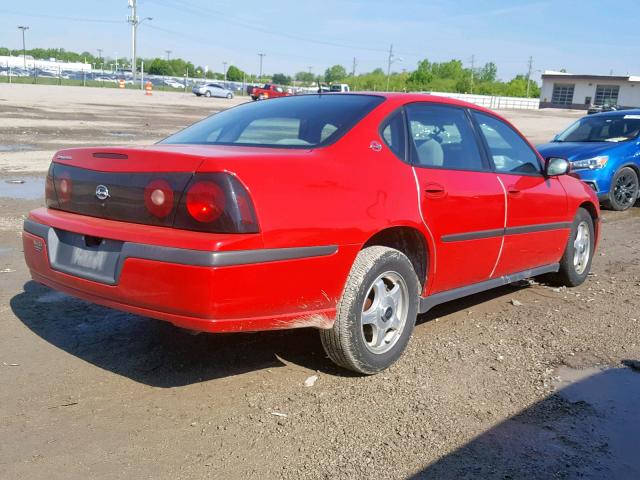 2G1WF52E859126420 - 2005 CHEVROLET IMPALA RED photo 4