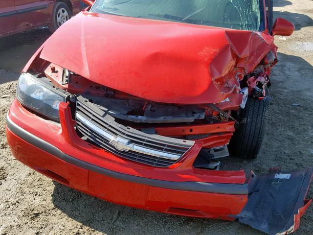 2G1WF52E859126420 - 2005 CHEVROLET IMPALA RED photo 9