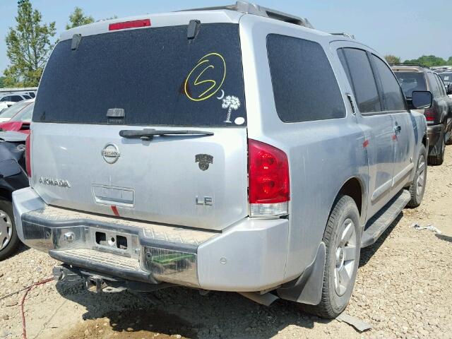 5N1AA08AX5N713699 - 2005 NISSAN ARMADA SE SILVER photo 4