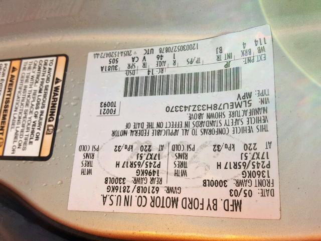 5LMEU78H33ZJ43370 - 2003 LINCOLN AVIATOR Gümüş foto 10