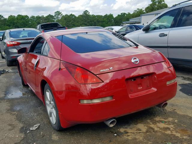 JN1AZ34D73T107965 - 2003 NISSAN 350Z COUPE RED photo 3