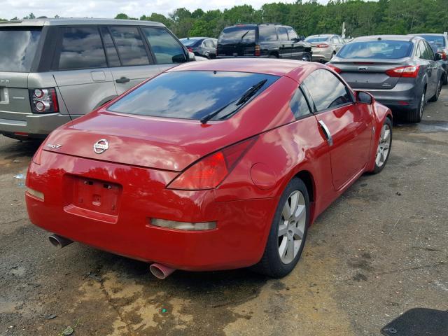 JN1AZ34D73T107965 - 2003 NISSAN 350Z COUPE RED photo 4