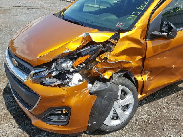 KL8CB6SA5KC726477 - 2019 CHEVROLET SPARK LS ORANGE photo 9