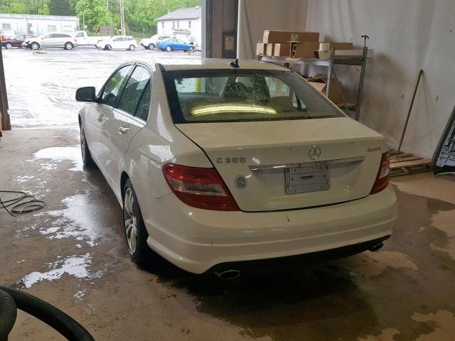 WDDGF81X78F149401 - 2008 MERCEDES-BENZ C 300 4MAT WHITE photo 3