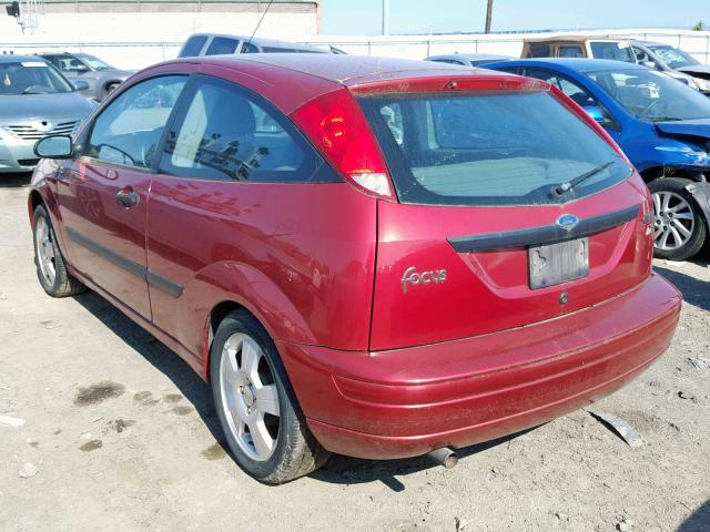 3FAFP31333R105741 - 2003 FORD FOCUS ZX3 RED photo 3