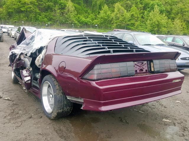 1G1FP23E1NL169466 - 1992 CHEVROLET CAMARO RS PURPLE photo 3