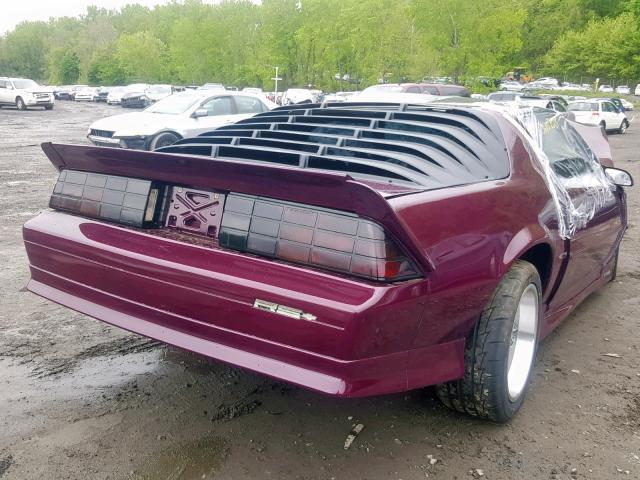 1G1FP23E1NL169466 - 1992 CHEVROLET CAMARO RS PURPLE photo 4