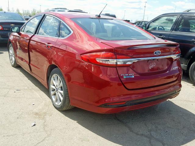 3FA6P0SU1HR209660 - 2017 FORD FUSION TIT BURGUNDY photo 3