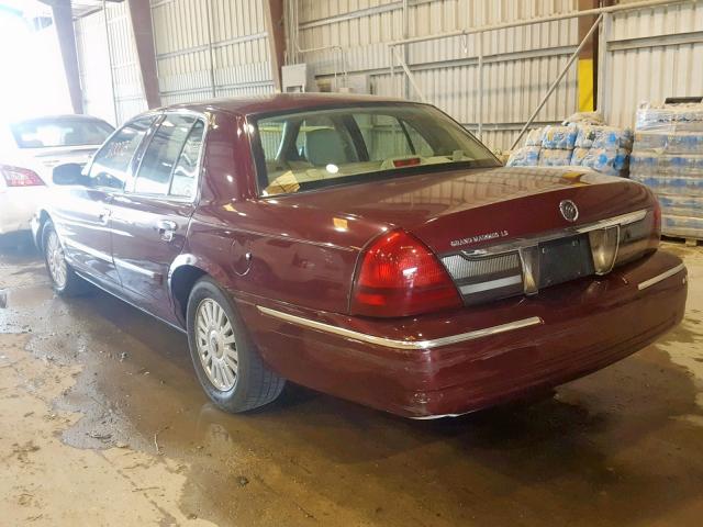 2MEFM75V07X608431 - 2007 MERCURY GRAND MARQ MAROON photo 3