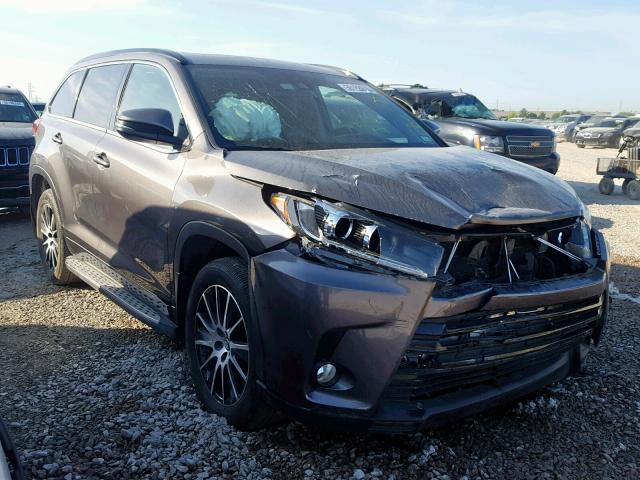 5TDKZRFH7HS508393 - 2017 TOYOTA HIGHLANDER GRAY photo 1