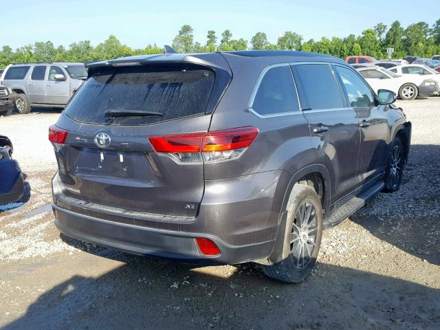 5TDKZRFH7HS508393 - 2017 TOYOTA HIGHLANDER GRAY photo 4