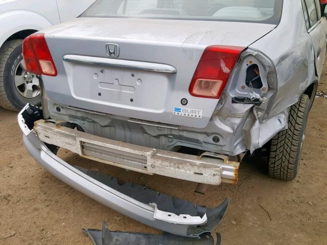 2HGES16162H506504 - 2002 HONDA CIVIC DX SILVER photo 9