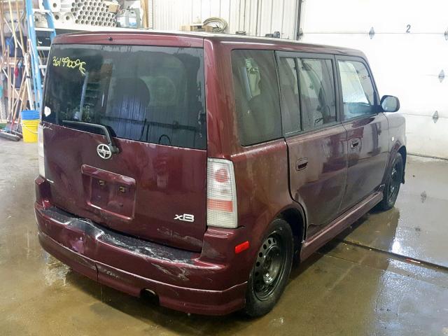 JTLKT324X64039380 - 2006 TOYOTA SCION XB 勃艮第红 照片 4