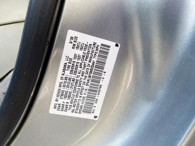 5FNRL38798B053441 - 2008 HONDA ODYSSEY EXL  photo 10