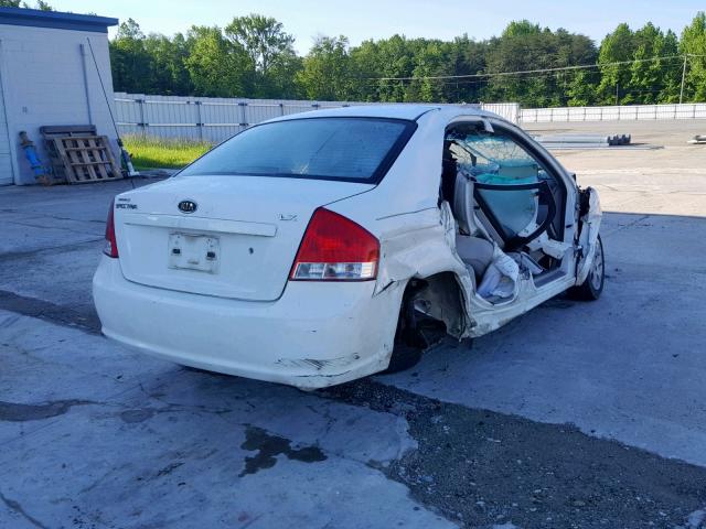 KNAFE221595602709 - 2009 KIA SPECTRA EX WHITE photo 4