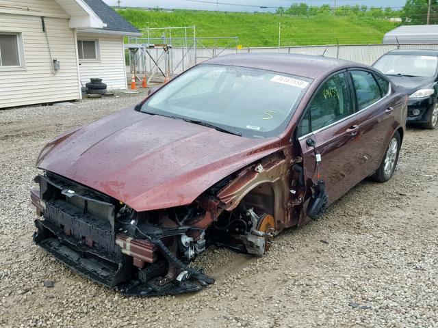 3FA6P0G71GR352819 - 2016 FORD FUSION S BURGUNDY photo 2