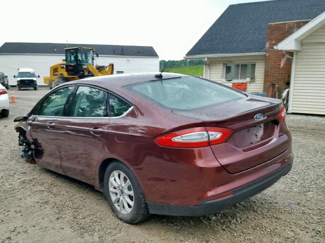 3FA6P0G71GR352819 - 2016 FORD FUSION S BURGUNDY photo 3