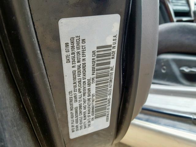 4S3BH6651Y7607101 - 2000 SUBARU LEGACY OUT BLUE photo 10