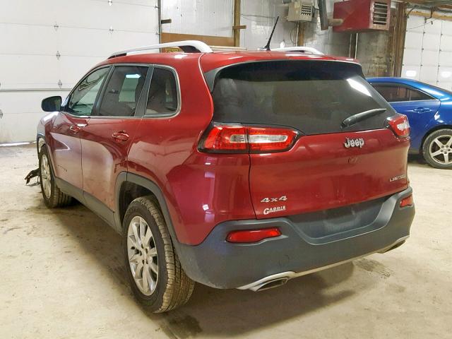 1C4PJMDS7FW758583 - 2015 JEEP CHEROKEE L MAROON photo 3