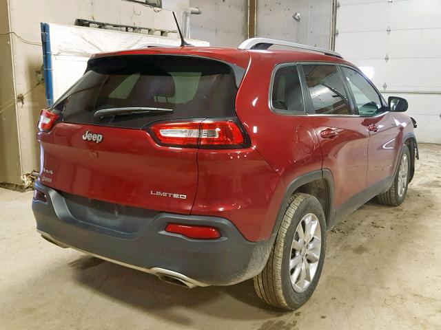 1C4PJMDS7FW758583 - 2015 JEEP CHEROKEE L MAROON photo 4