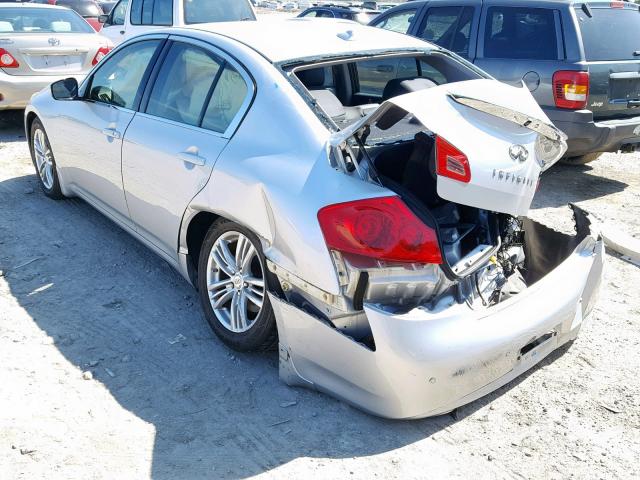 JN1CV6AP5DM718481 - 2013 INFINITI G37 BASE SILVER photo 3