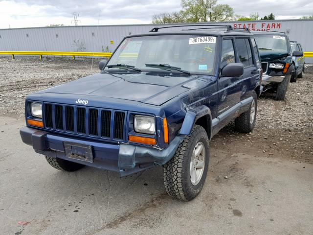 1J4FF48S8YL273990 - 2000 JEEP CHEROKEE S BLUE photo 2