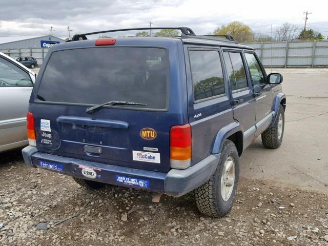 1J4FF48S8YL273990 - 2000 JEEP CHEROKEE S BLUE photo 4