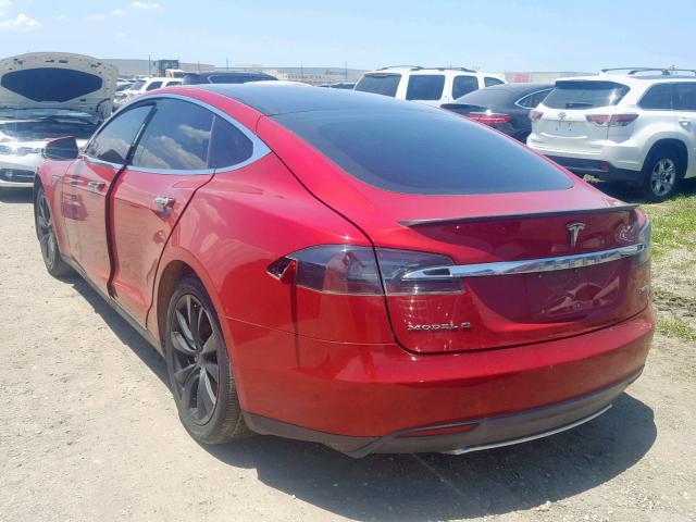 5YJSA1DP2DFP14626 - 2013 TESLA MODEL S RED photo 3