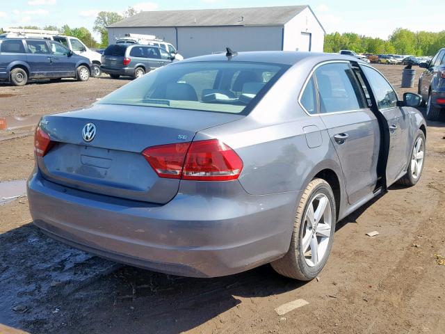 1VWBP7A33DC136582 - 2013 VOLKSWAGEN PASSAT SE GRAY photo 4