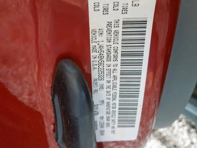 1J4HS48N56C225326 - 2006 JEEP GRAND CHER RED photo 10