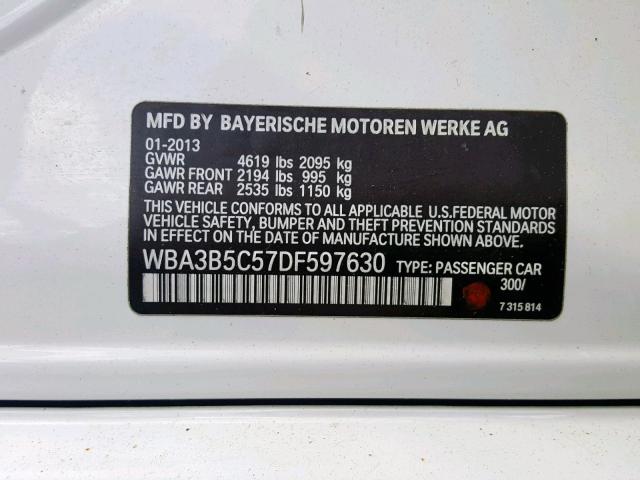 WBA3B5C57DF597630 - 2013 BMW 328 XI SUL WHITE photo 10