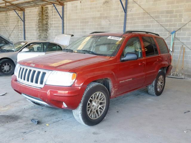 1J4GX58S64C128951 - 2004 JEEP GRAND CHER BURGUNDY photo 2