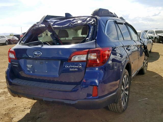 4S4BSENC0G3307188 - 2016 SUBARU OUTBACK 3. BLUE photo 4