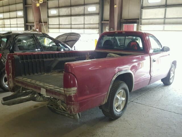 1B7FL26X8WS541022 - 1998 DODGE DAKOTA RED photo 4