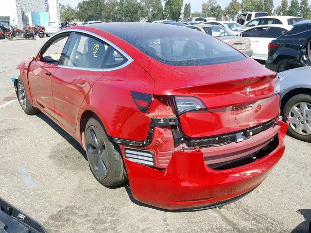 5YJ3E1EA9JF022104 - 2018 TESLA MODEL 3 RED photo 3