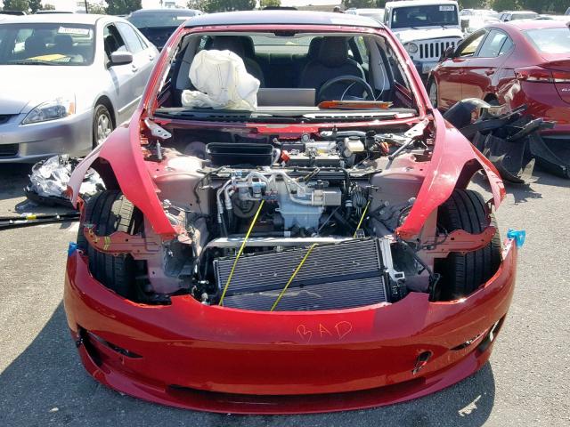 5YJ3E1EA9JF022104 - 2018 TESLA MODEL 3 RED photo 9