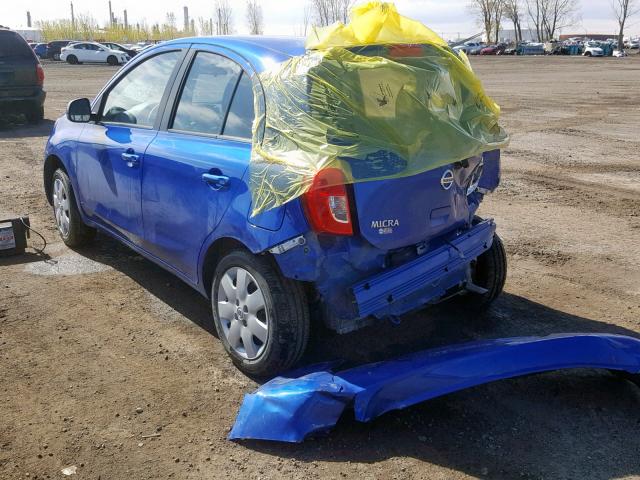 3N1CK3CP8JL258243 - 2018 NISSAN MICRA BLUE photo 3