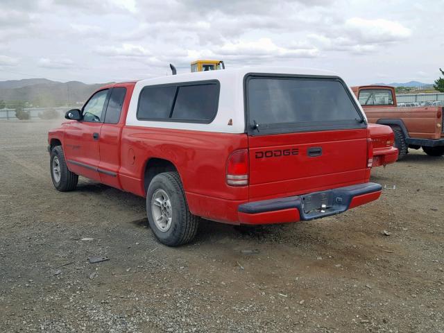 1B7GL22X0YS764717 - 2000 DODGE DAKOTA RED photo 3