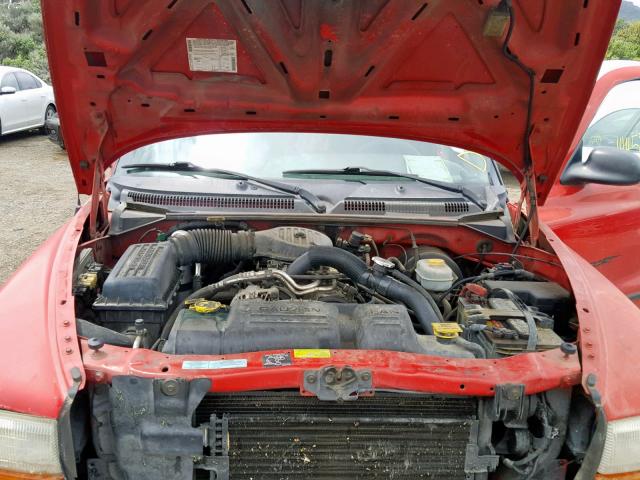 1B7GL22X0YS764717 - 2000 DODGE DAKOTA RED photo 7