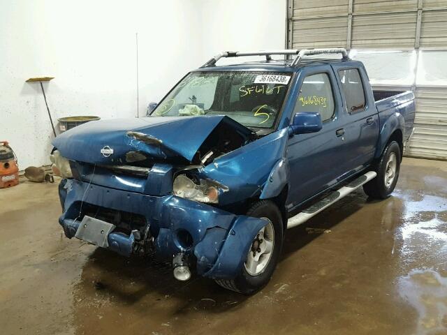 1N6ED27T71C378447 - 2001 NISSAN FRONTIER C BLUE photo 2