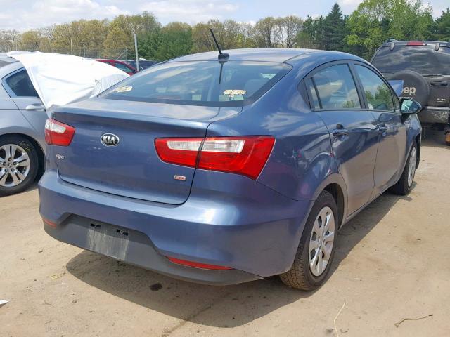 KNADM4A35G6559229 - 2016 KIA RIO LX BLUE photo 4