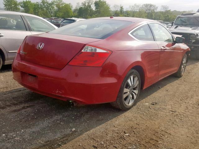 1HGCS12809A011931 - 2009 HONDA ACCORD EXL RED photo 4