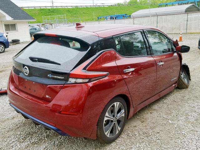 1N4AZ1CP4KC307588 - 2019 NISSAN LEAF S RED photo 4