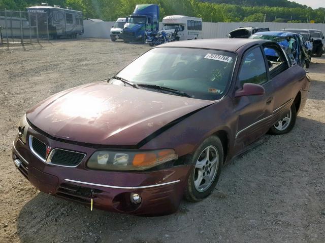 1G2HX54K314185991 - 2001 PONTIAC BONNEVILLE BURGUNDY photo 2