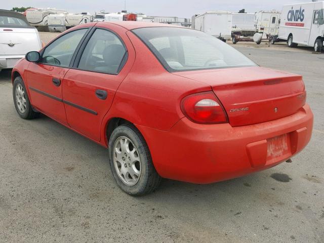 1B3ES26C43D156425 - 2003 DODGE NEON SE RED photo 3