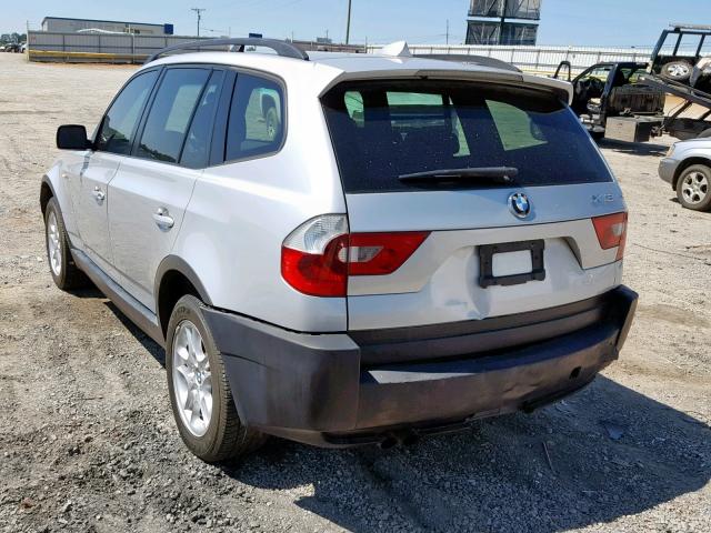 WBXPA73414WC43179 - 2004 BMW X3 2.5I SILVER photo 3